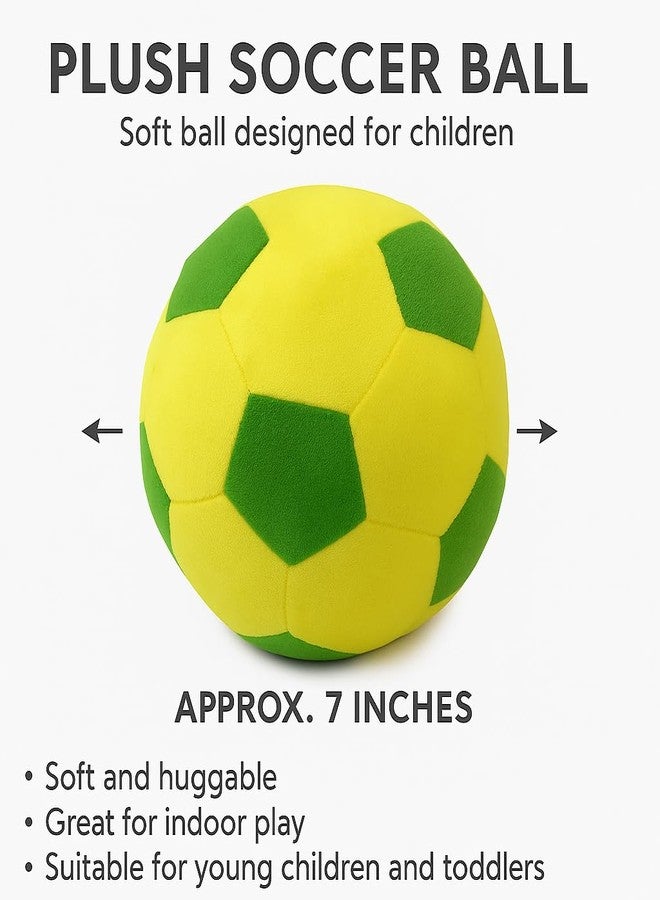DTR Creation Yellow & Green Soft Ball for Babies | Plush Fabric Baby Toy | Lightweight & Safe Indoor Play Toy | Soft Ball for Kids & Toddlers | Ideal for Gifting & Playtime - Image 5
